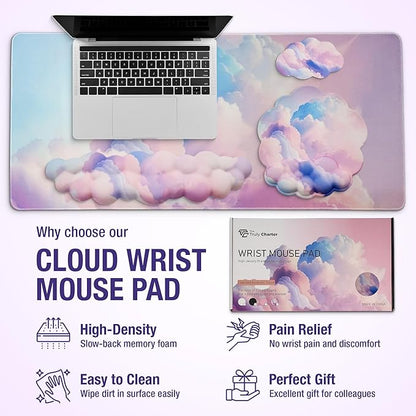 Premium Quality Cloud Wrist Rest Keyboard, Mouse Pad, Wrist Rest Pad, Wrist Rest for Computer Keyboard, Cloud Drink Coaster and Mouse Pad