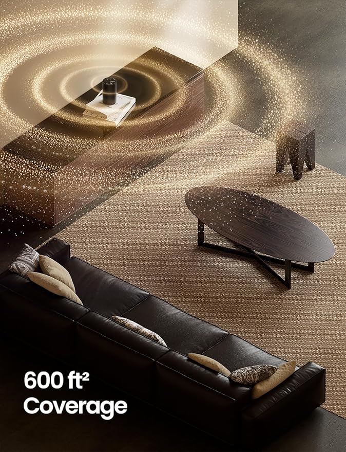 Waterless Essential Oil Diffuser, Rechargeable Scent Diffusers with 3 Mist Levels & Timers, Portable Aromatherapy Diffuser for Home Car Room Studio Office, Black Metal