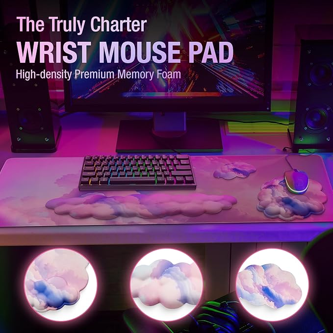 Premium Quality Cloud Wrist Rest Keyboard, Mouse Pad, Wrist Rest Pad, Wrist Rest for Computer Keyboard, Cloud Drink Coaster and Mouse Pad